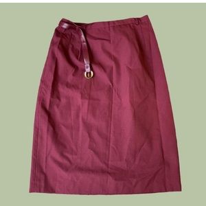 Vintage 1970s wine colored knee length skirt